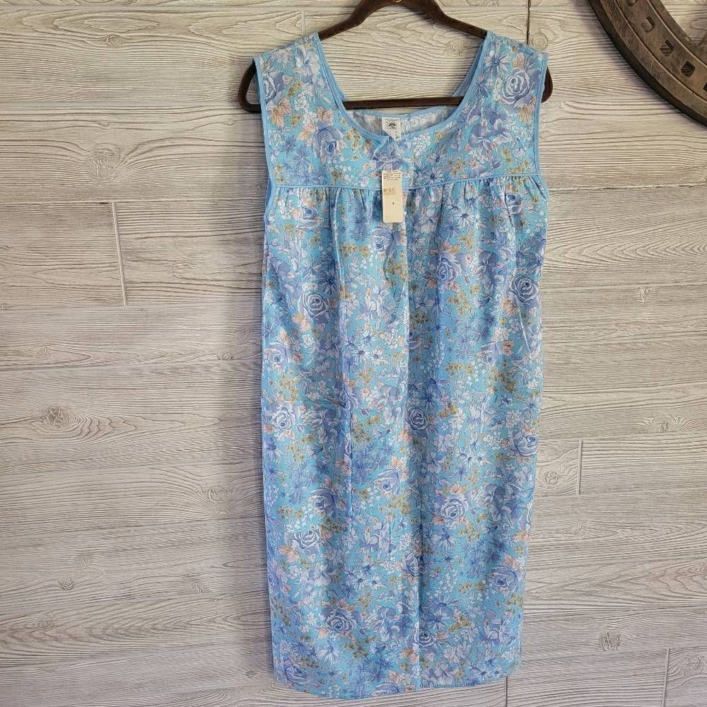 Vintage Zayre 70s Nightgown SZ M Floral NWT ILGWU Made In USA